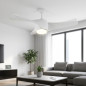 Ventilador de Techo con Luz LED 132 cm Orbegozo, 3 Palas de Diseño Curvo, 3 Velocidades, 70W, Blanco