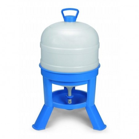 Tränke für Hühner 30 Liter Kunststoff mit Beinen | 46x72 cm | Tränke für 15-18 Geflügel | Robustes Plastik | Blau