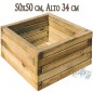 Jardinière en bois pour jardin et terrasse 50x50 cm, hauteur 34 cm