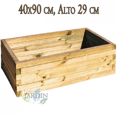 Jardinière en bois pour jardin et terrasse 40x90 cm, hauteur 29 cm