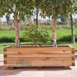 Jardinière en bois pour jardin et terrasse 50x100 cm, hauteur 34 cm