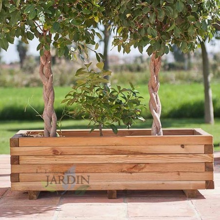 Fioriera in Legno per Giardino e Terrazza 50x100 cm. Altezza 34 cm