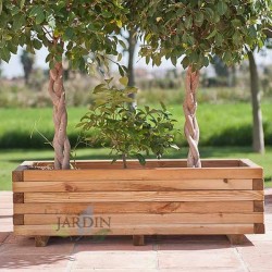 Jardinière en bois pour jardin et terrasse 40x90 cm, hauteur 29 cm
