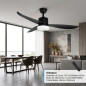 Ventilatore da soffitto Orbegozo con luce LED, 3 velocità, 3 pale, nero | Ventilatore da soffitto Ventilatore da soffitto Orbegozo con luce LED, 3 velocità, 3 pale, nero | Ventilatore da soffitto