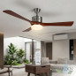 Ventilateur de plafond Orbegozo, 3 pales en bois, éclairage LED, télécommande | Ventilateur de plafond