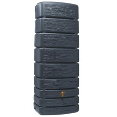 Réservoir d'eau de pluie grise 500 litres | Réservoir décoratif 75 x 51 x 184 cm | Conteneur de stockage d'eau de pluie