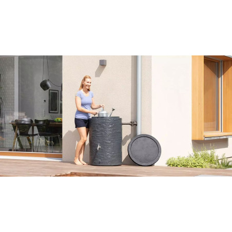 Grey Rainwater Tank 260 liters | Decorative Tank 60x93 cm | Rainwater Harvesting Container
