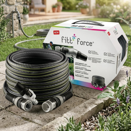 Manguera de riego Fitt Force 15mm, 25 Metros, Gris | Manguera de Jardín
