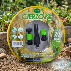 Kit Manguera Jardín Cierzo 15mm 3/8'' 20mts + Accesorios | Manguera para Riego | Accesorios de Jardín