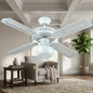 Ventilador de Techo con Luz E27, 50W, 105x42 cm | Aspas Reversibles | A++ Eficiencia