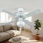 Ventilador de Techo con Luz E27, 50W, 105x42 cm | Aspas Reversibles | A++ Eficiencia