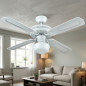 Ventilador de Techo con Luz E27, 50W, 105x42 cm | Aspas Reversibles | A++ Eficiencia