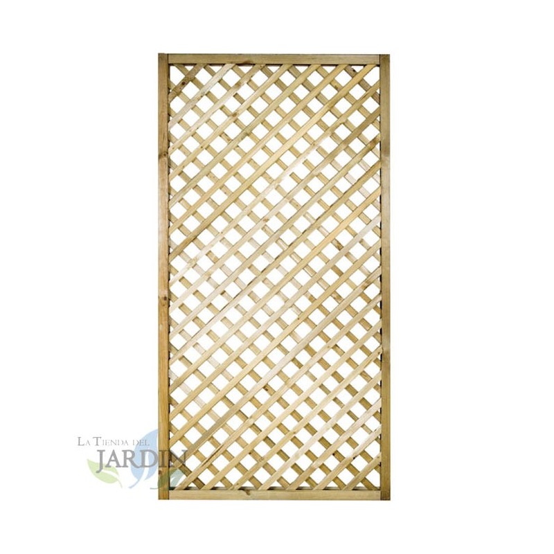 Panneau treillis en bois 45x180 cm, carrés de 4 cm. Panneau de bois décoratif, Séparation des espaces, Décoration de jardin