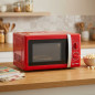 Forno a microonde Grunkel Vintage con grill, 20 litri, 700 W | Forno a microonde da banco rotante rosso | 6 livelli di potenza Forno a microonde Grunkel Vintage con grill, 20 litri, 700 W | Forno a microonde da banco rotante rosso | 6 livelli di potenza