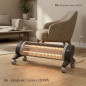 Quartz Heater with 3 Heat Settings (600-1200W) | Quartz Tube Heater | Radiator with Anti-Tip Mechanism and Wheels