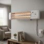 Estufa de Cuarzo | 2 Barras de Calor 600-1200W | Calefactor con Tubos de Cuarzo | Radiador con Fijación Mural Estufa de Cuarzo | 2 Barras de Calor 600-1200W | Calefactor con Tubos de Cuarzo | Radiador con Fijación Mural