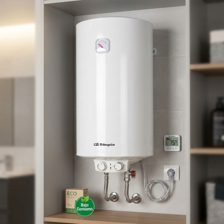 Termo Eléctrico Orbegozo, 80 Litros, Máx 75°C, Instalación Vertical, Bajo Consumo, 1500W