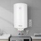 Scaldabagno elettrico Orbegozo.  Capacità 80 litri.  Temperatura massima 75ºC.  Installazione verticale.  Basso consumo.  1500