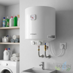  Orbegozo electric water heater.  Capacity 15 liters.  Maximum temperature 75ºC.  Vertical installation.  Low consumption.  1500
