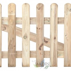 Porte en bois classique jardin 80 x 100 cm, en bois traité pour l'extérieur