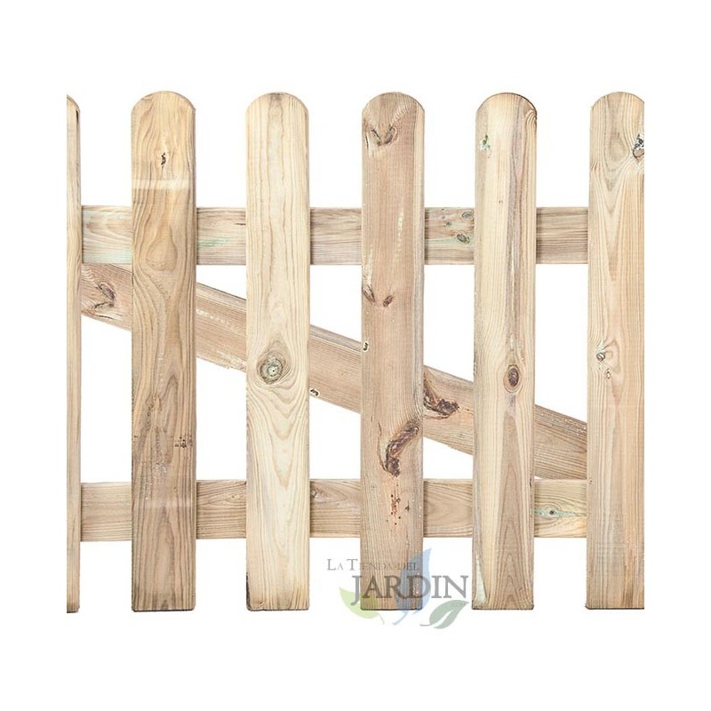 Porte en bois classique jardin 80 x 100 cm, en bois traité pour l'extérieur