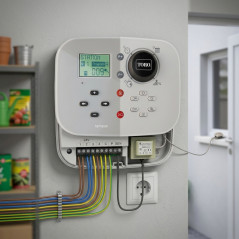 Programador de riego Tempus Toro eléctrico 4 zonas interior | Temporizador riego automático
