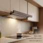 Hotte aspirante télescopique Orbegozo marron | 65 W | Éclairage LED | Extraction des fumées | 60 x 28-45 x 19,25 cm