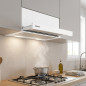 Hotte aspirante télescopique blanche Orbegozo | 65 W | Éclairage LED | Extraction des fumées | 60 x 28,3-45,3 x 21,5 cm