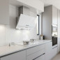 Cappa aspirante Orbegozo in vetro bianco | 105W | Illuminazione a LED | Aspirazione fumi | Larghezza 70 cm