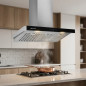 Orbegozo Cooker Hood with Black Glass Front | 105W | LED Lighting | Smoke Extraction | 90 x 50 x 70.5-118.5 cm