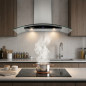 Hotte aspirante Orbegozo en verre et acier | 230 W | Éclairage LED | Extraction des fumées | 90 x 50 x 55 x 103 cm Hotte aspirante Orbegozo en verre et acier | 230 W | Éclairage LED | Extraction des fumées | 90 x 50 x 55 x 103 cm