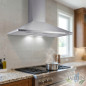 Orbegozo Dunstabzugshaube aus Edelstahl | 70 W | LED-Beleuchtung | Rauchabsaugung | 90 cm breit