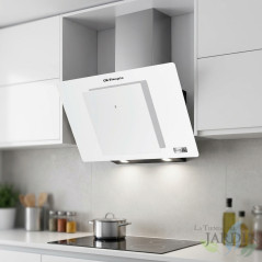 BIANCO Cappa in vetro decorativo Orbegozo 300W. Classe energetica A. Dimensioni: 69,5 x 40,5 x 47 cm.
