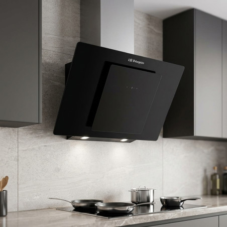 Campana Decorativa de Cristal Orbegozo, Motor 300W, Clase Energética A, 89.5x40.5x47 cm