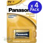 Pila 9V Alcalina Panasonic larga duracion (Pack 4)