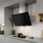 Orbegozo Dunstabzugshaube aus schwarzem Glas | 300 W | LED-Beleuchtung | Rauchabsaugung | 89,5 x 40,5 x 47 cm