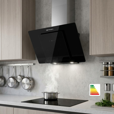 Exaustor decorativo de vidro Orbegozo, motor 300W, classe energética A, 69.5x40.5x47 cm