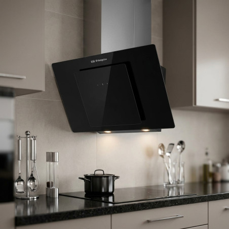 Hotte décorative Orbegozo 69,5 cm avant verre trempé extraction 579 m3/h 3 niveaux de puissance 210 W
