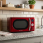 Microonde vintage con grill 20L 900W Orbegozo | Microonde da banco rotante rosso | Microonde a convezione con 10 livelli di pote