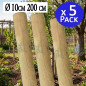 Confezione da 5 paletti per alberi, 200 cm Ø 10 cm | Pali in legno senza punte | Per recinzioni, giardino, pergolati e piante Confezione da 5 paletti per alberi, 200 cm Ø 10 cm | Pali in legno senza punte | Per recinzioni, giardino, pergolati e piante