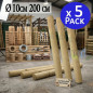 Pack of 5 Tree Stakes 200 cm Ø 10 cm | Wooden Stakes without Points | Posts for Fences, Garden, Pergolas and Plants Pack of 5 Tree Stakes 200 cm Ø 10 cm | Wooden Stakes without Points | Posts for Fences, Garden, Pergolas and Plants