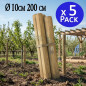 Confezione da 5 paletti per alberi, 200 cm Ø 10 cm | Pali in legno senza punte | Per recinzioni, giardino, pergolati e piante Confezione da 5 paletti per alberi, 200 cm Ø 10 cm | Pali in legno senza punte | Per recinzioni, giardino, pergolati e piante