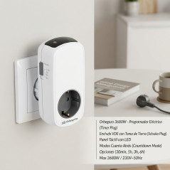  Presa per timer Orbegozo.  Potenza massima supportata 3680 W.