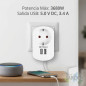 Enchufe Orbegozo | Doble Puerto USB + Toma Eléctrica | 3680W de Potencia | Carga y Alimentación Simultánea Enchufe Orbegozo | Doble Puerto USB + Toma Eléctrica | 3680W de Potencia | Carga y Alimentación Simultánea