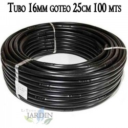 16mm drip irrigation pipe, 25cm, black, 100 meters