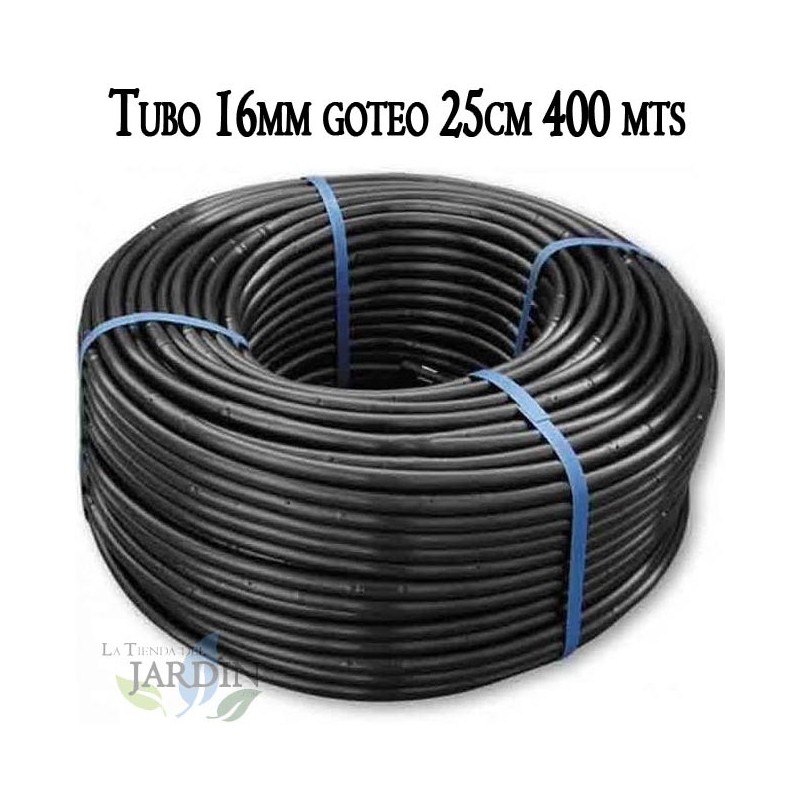 Tubo da 16mm con Gocciolatori ogni 25 cm, 400 metri, Irrigazione a goccia, nero Tubo da 16mm con Gocciolatori ogni 25 cm, 400 metri, Irrigazione a goccia, nero