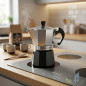 Kaffeemaschine aus Aluminium | Italienische Kaffeemaschine für 3 Tassen, geeignet für Induktion | Espressomaschine | Für alle He