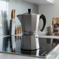 Caffettiera in alluminio argentato | Caffettiera italiana da 9 tazze per piani cottura a induzione | Macchina per espresso | Ada