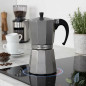 Silver Aluminum Coffee Maker | 6-Cup Italian Coffee Maker for Induction | Espresso Maker | Suitable for all types of stovetops
