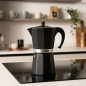 Black Aluminum Coffee Maker | 12-Cup Italian Coffee Maker for Induction | Espresso Maker | Suitable for All Stovetops